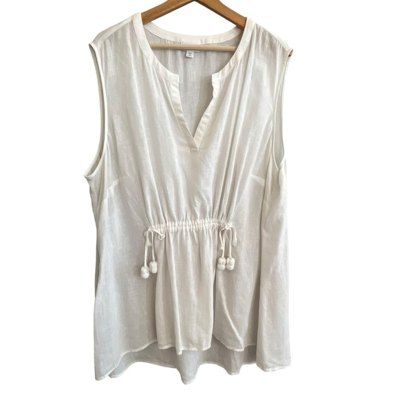 J Jill Womens Linen Blend Oversized Tunic Top Size 3X Beachy Mature Loose Travel - Picture 1 of 7